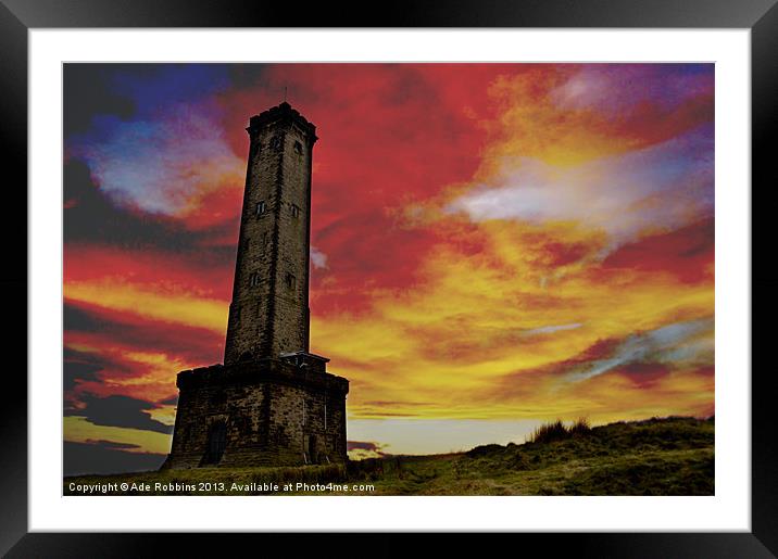 Fiery evening sky Framed Mounted Print by Ade Robbins