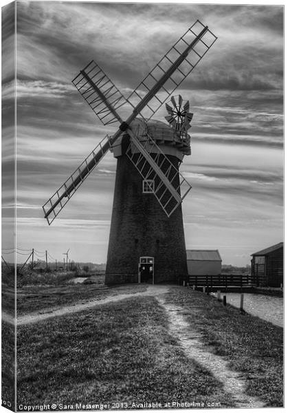 Mill in black & white Canvas Print by Sara Messenger