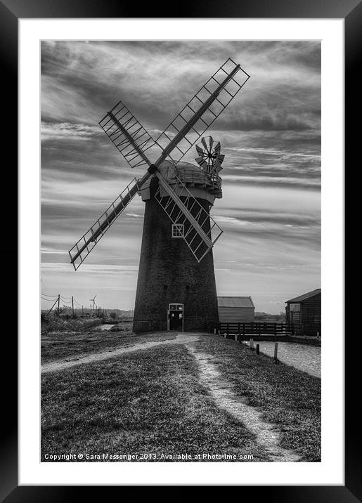 Mill in black & white Framed Mounted Print by Sara Messenger