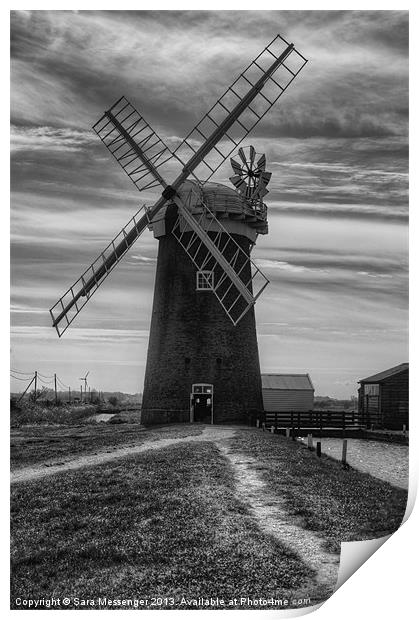 Mill in black & white Print by Sara Messenger