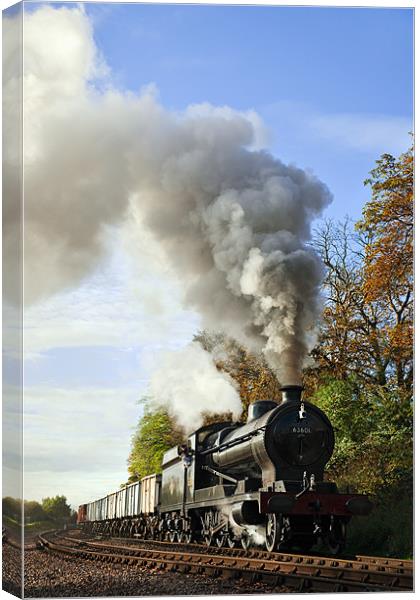 Northbound Windcutter steam-hauled goods train pow Canvas Print by Ian Duffield