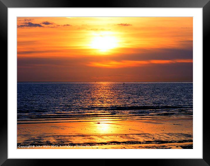 Irish Sea Sunset Framed Mounted Print by John Wain