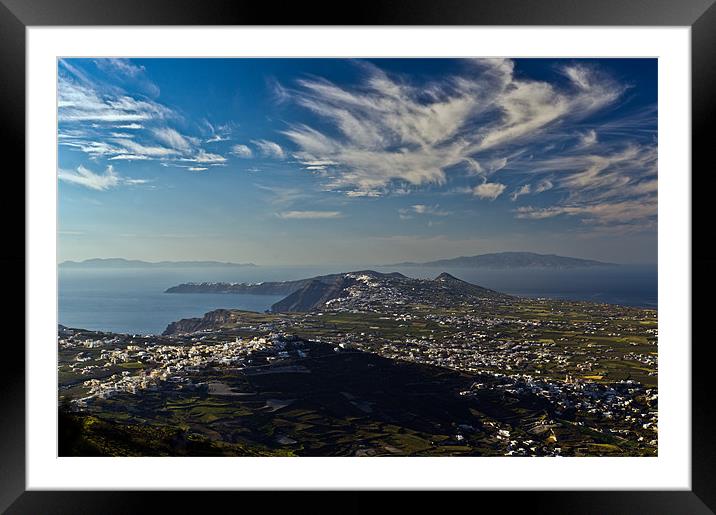 Santorini view Framed Mounted Print by Gary Eason