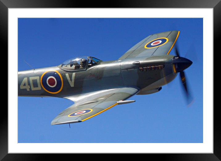 Spitfire Splendour Framed Mounted Print by Karl Butler