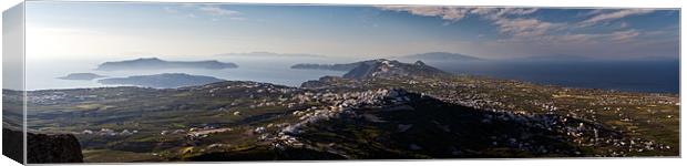 Santorini panorama Canvas Print by Gary Eason
