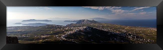 Santorini panorama Framed Print by Gary Eason