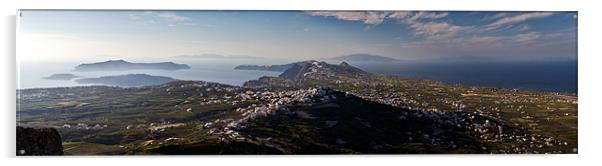 Santorini panorama Acrylic by Gary Eason