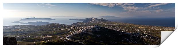 Santorini panorama Print by Gary Eason