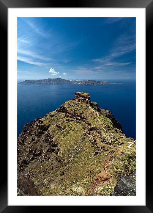Skaros on Santorini Framed Mounted Print by Gary Eason
