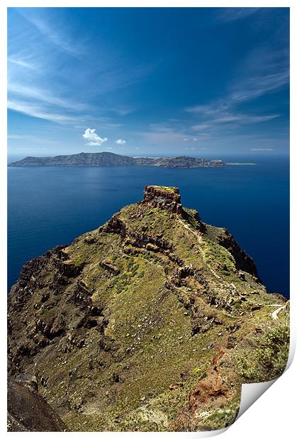 Skaros on Santorini Print by Gary Eason