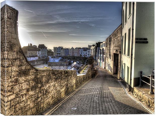 Crackwell Street, Tenby Canvas Print by Simon West
