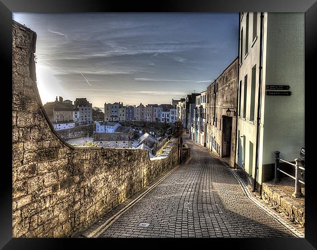 Crackwell Street, Tenby Framed Print by Simon West