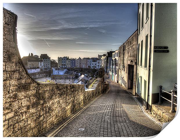 Crackwell Street, Tenby Print by Simon West