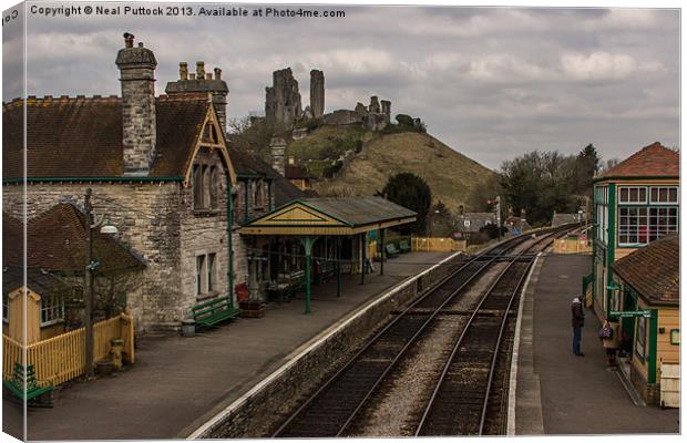 Corfe Castle Station Canvas Print by Neal P