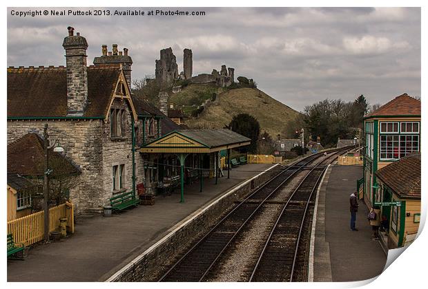 Corfe Castle Station Print by Neal P