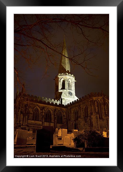 Bakewell Parish Church at twilight. Bakewell, Peak Framed Mounted Print by Liam Grant