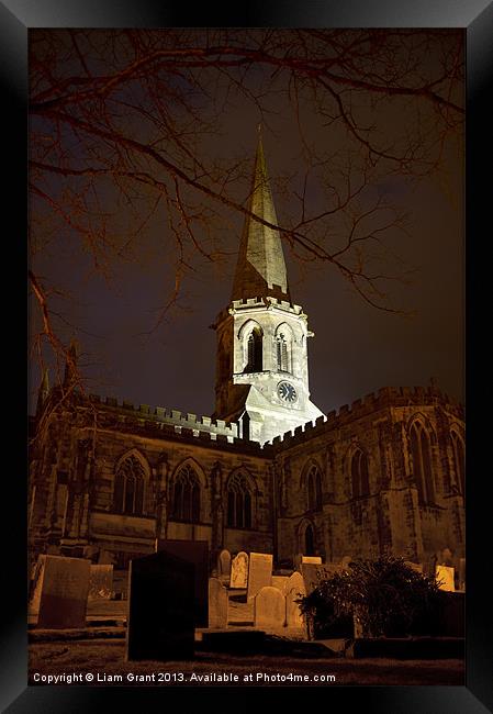 Bakewell Parish Church at twilight. Bakewell, Peak Framed Print by Liam Grant