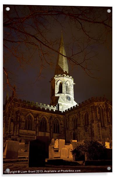 Bakewell Parish Church at twilight. Bakewell, Peak Acrylic by Liam Grant