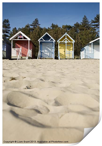 Beach huts. Wells-next-the-sea, North Norfolk, UK Print by Liam Grant
