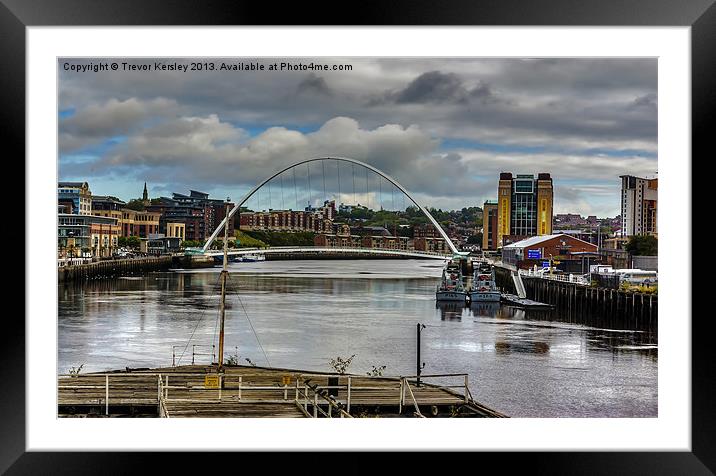 Millenium Bridge River Tyne Framed Mounted Print by Trevor Kersley RIP