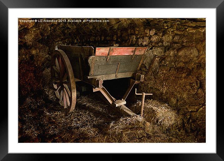 Old Wooden Farm Cart Framed Mounted Print by LIZ Alderdice
