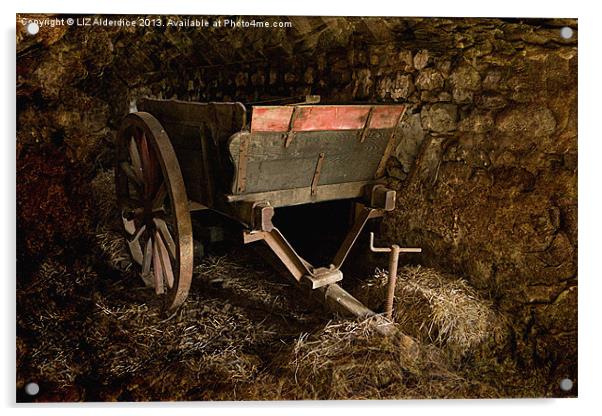Old Wooden Farm Cart Acrylic by LIZ Alderdice