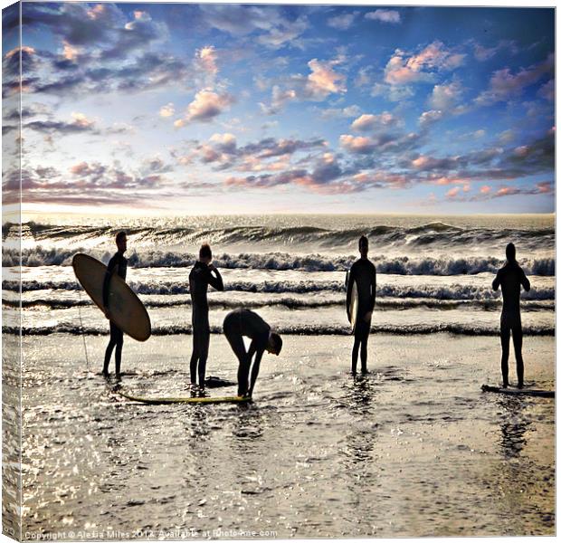 Surfs up boys Canvas Print by Alexia Miles