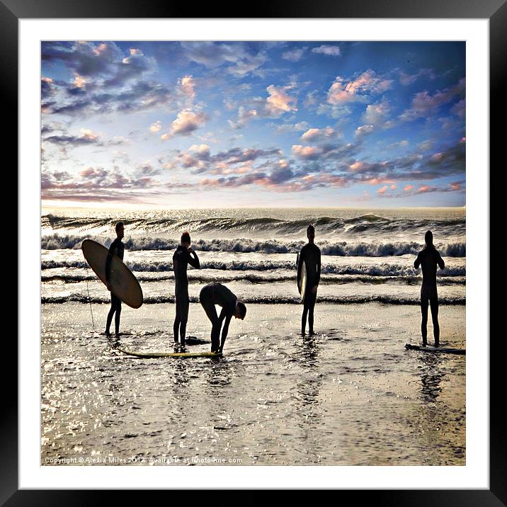 Surfs up boys Framed Mounted Print by Alexia Miles