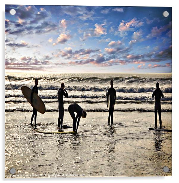 Surfs up boys Acrylic by Alexia Miles