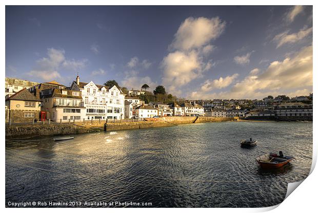 St Mawes Harbour Print by Rob Hawkins