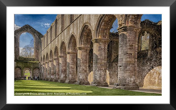 Fountain Abbey Framed Mounted Print by Elaine Whitby