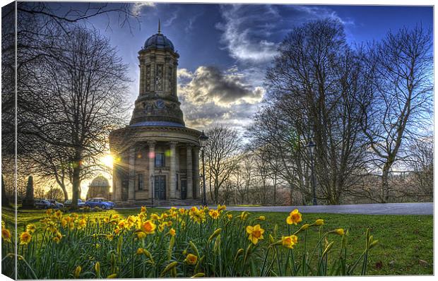 Sunset at Saltaire Church Canvas Print by Andy Hutchinson