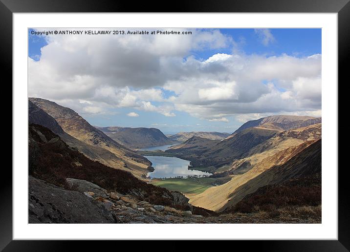 BUTTERMERE FROM HAYSTACKS Framed Mounted Print by Anthony Kellaway