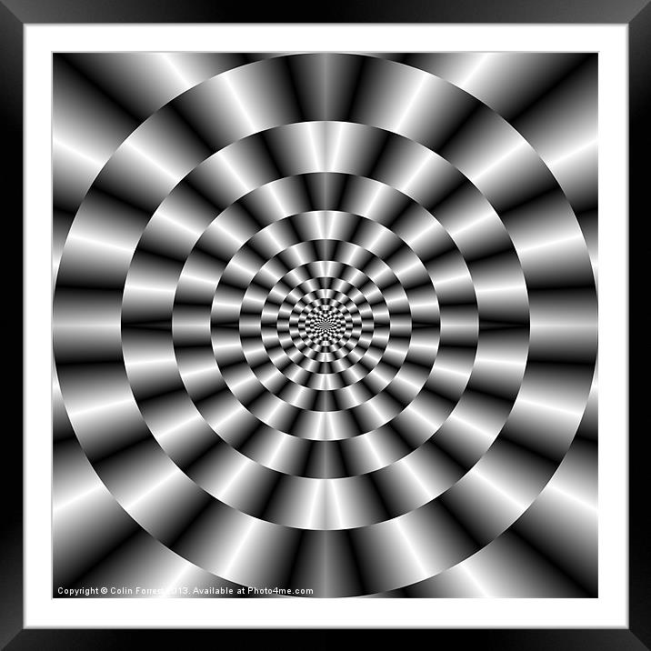 Concentric Rings in Monochrome Framed Mounted Print by Colin Forrest