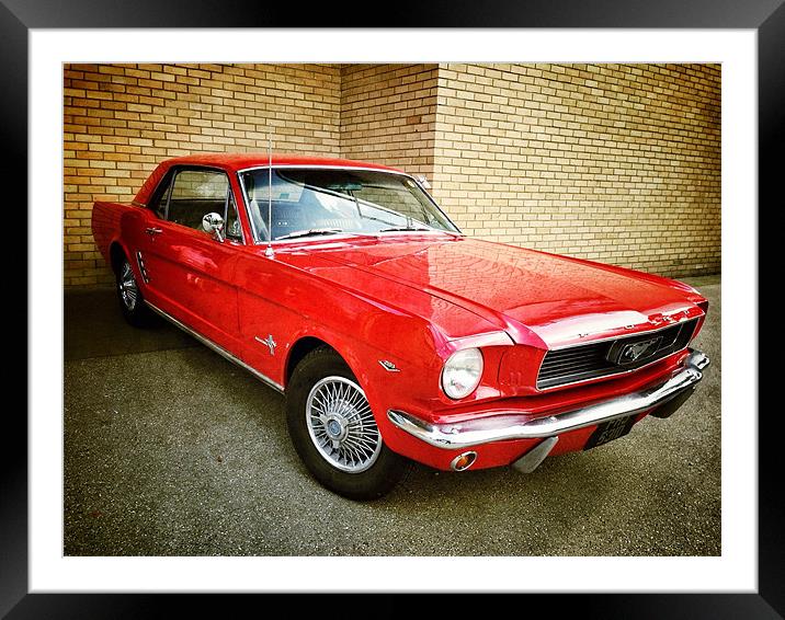 Red Mustang Framed Mounted Print by Mark Harrop