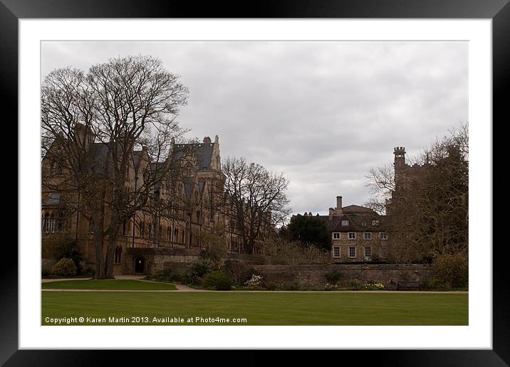 Rear of Christchurch College Oxford Framed Mounted Print by Karen Martin