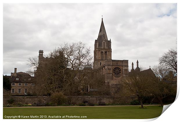 Christchurch Cathedral, Oxford Print by Karen Martin