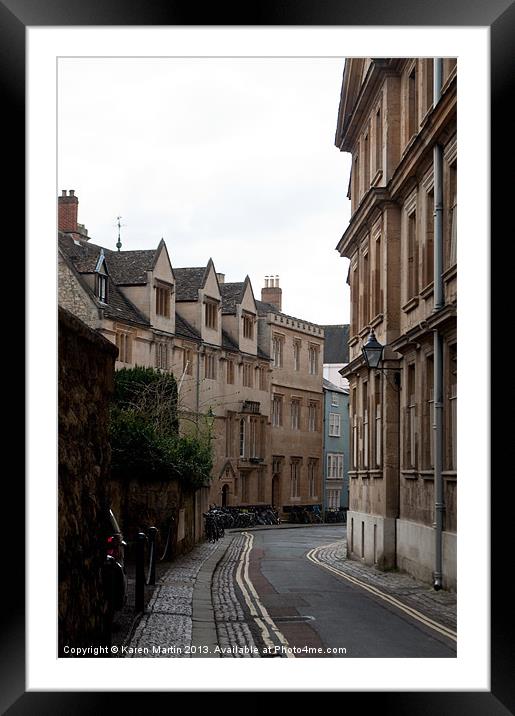 Queens Lane, Oxford Framed Mounted Print by Karen Martin