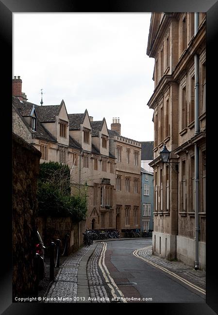 Queens Lane, Oxford Framed Print by Karen Martin