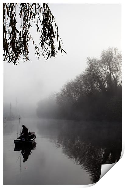 Fishing in the Mist Print by Sandra Thompson