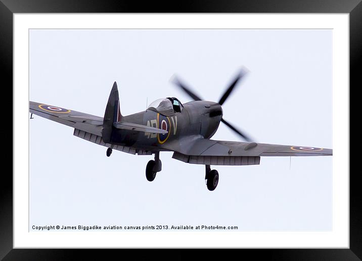 Spitfire in High Key Framed Mounted Print by J Biggadike