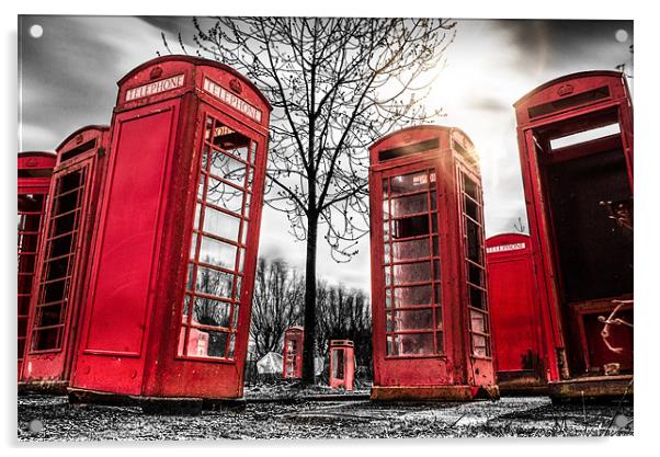 Red Phonebox Art Acrylic by Ian Hufton