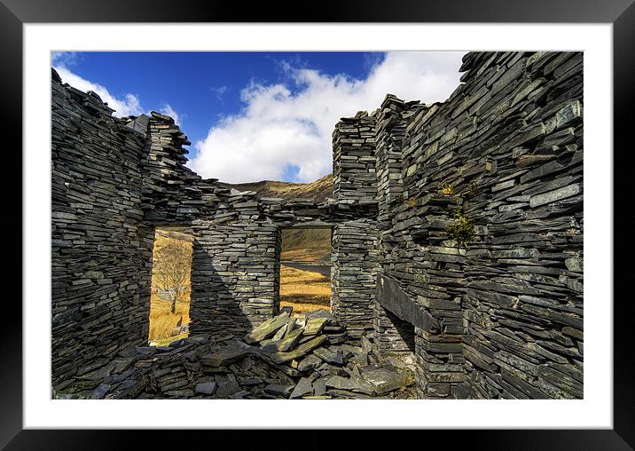 Cwmorthin Slate Ruins Framed Mounted Print by Ian Mitchell