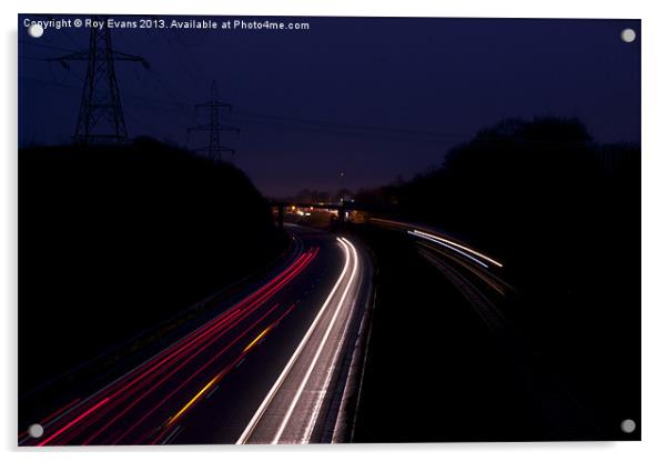Light Trails Acrylic by Roy Evans