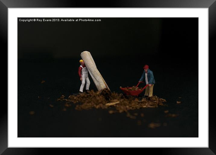 Borrowers cleaning up - Smoking kills Framed Mounted Print by Roy Evans