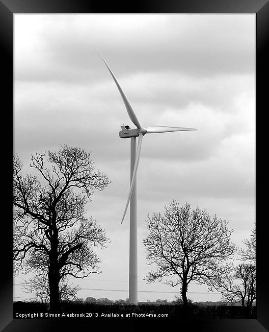Wind Turbine Framed Print by Simon Alesbrook