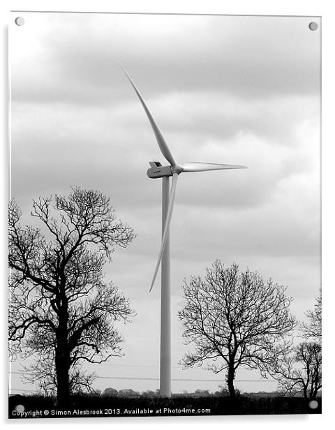 Wind Turbine Acrylic by Simon Alesbrook