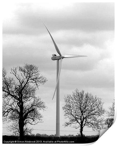 Wind Turbine Print by Simon Alesbrook