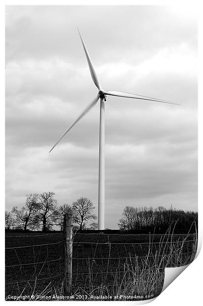 Wind Turbine Print by Simon Alesbrook