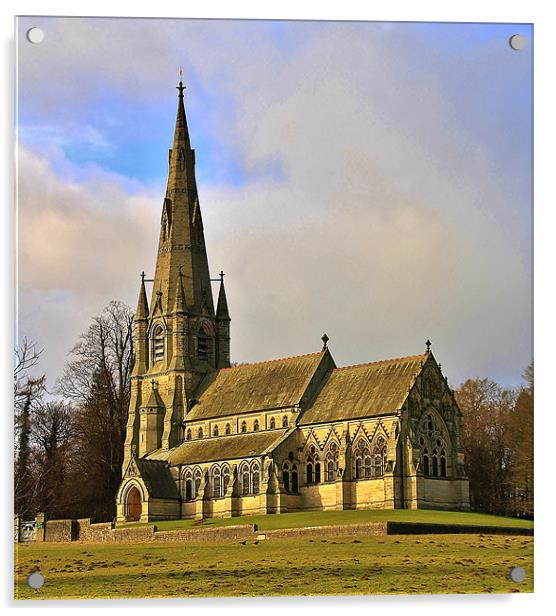 St Marys Church Studley Royal Acrylic by Mark Lee